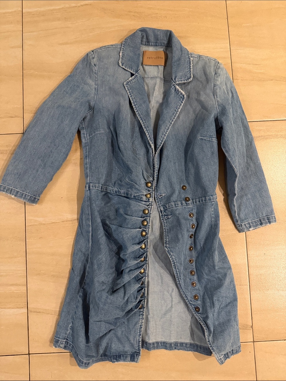 RETROFETE - Retrofete Willa Dress Light blue stone Denim Blue size S mini Jean R